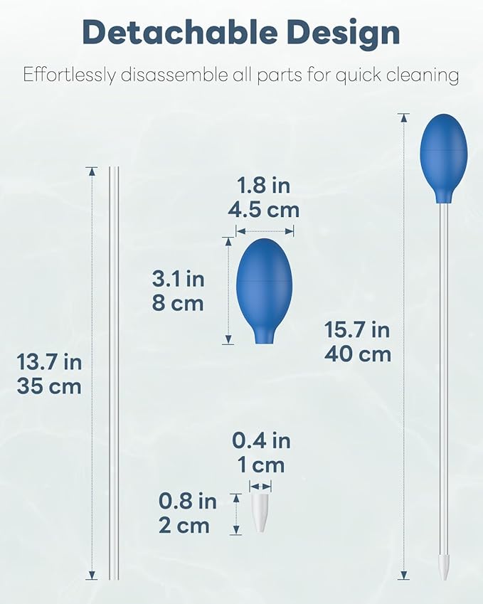 Pawfly Aquarium Coral Feeder - 13.7 Inch Long Pipette for Fish Tank Food Feeder, Manual Coral Feeding Tube, Excreta Cleaner, Long Acrylic Syringe for Reef Marine Fish, Shrimp, Aquatic Plants