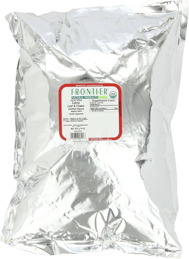 Frontier Co-op Organic Catnip, 1-Pound Bulk, Loved By Cats & Gardeners, Popular Tea Blend, Organic, Kosher