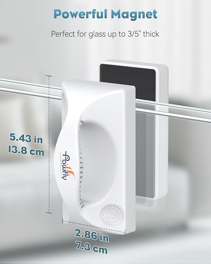 Pawfly 5" Mini Magnetic Fish Tank Cleaner, Aquarium Magnet Glass Cleaner for Glass Aquarium, Strong Magnetic Brush Cleaning Tool for Glass Fish Tanks up to 40 Gallons