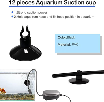 101.7 feet Black Aquarium Airline tubing 12 air Stone for Aquarium 12 Aquarium Check Value for Fish Tank 12 Aquarium Suction Cups 6 Each Aquarium air Controller and I T Hose connectors