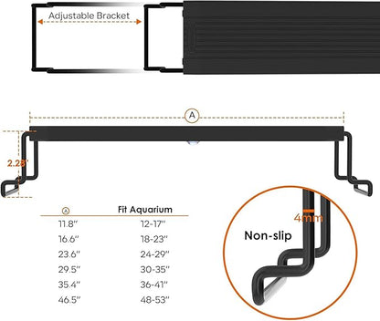 GLOWRIUM LED Aquarium Light with Remote, Full Spectrum Fish Tank Light with Auto Timer, IP67 Waterproof Freshwater Planted Tank Light, Dimmable RGB+W+Moon LEDs with High Performance (9W 12-17in)