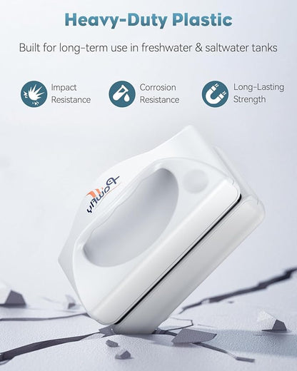 Pawfly 4" Mini Aquarium Magnet Glass Cleaner, Magnetic Fish Tank Cleaner for Glass Aquariums, Strong Magnetic Brush Cleaning Tool for Glass Fish Tanks up to 40 Gallons