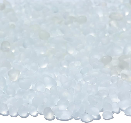 Sea Glass Stones - 2.9LB/46.4oz White Frosted Glass Pebbles Gemstones - Perfect for Aquarium Rocks, Fish Tank Gravel, Vase Fillers, Seaglass DIY Crafts, and Home Decor