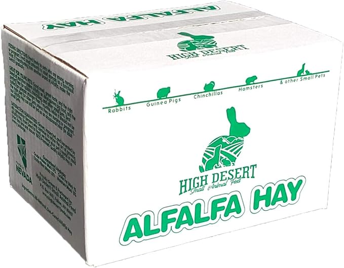 High Desert Alfalfa Hay, Protein Rich Soft Leaf Food for Young Growing Animals, Natural Rabbit Food and Guinea Pig Hay, Supports Digestive Health, Small Pet Supplies, Fresh Hand Packed 1 Lb Box