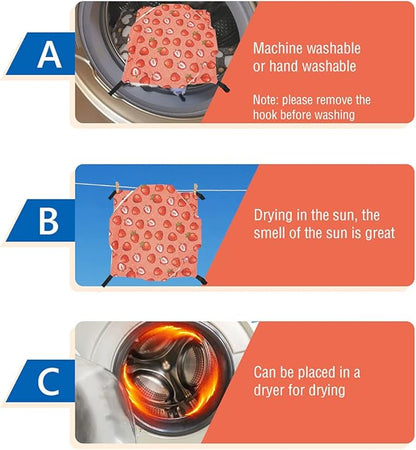 LEFTSTARER Triple-Layer Sugar Glider Hammock Small Pet Animal Cage Accessories Bed for Rat Guinea Pig Ferret Hamster Chinchilla Playing Sleeping (1pcs Grey &1pcs Strawberry)