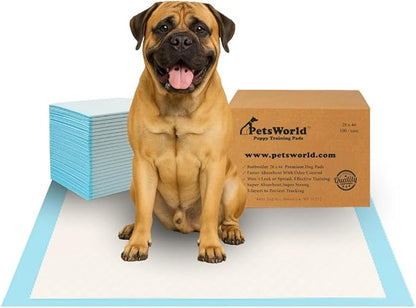 PETSWORLD 2XL Puppy Pads, 28x44 Inch, 150 Count| Ultra-Absorbent, Leak-Proof Dog Pee Pads for Potty Training