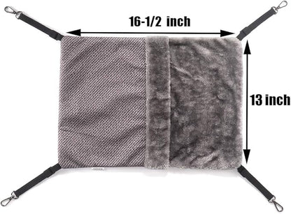 Small Animal Hammock Soft Warm Bed Hanging Pet Sleeping Bag for Ferret Squirrel Rat Sugar Glider - Gray