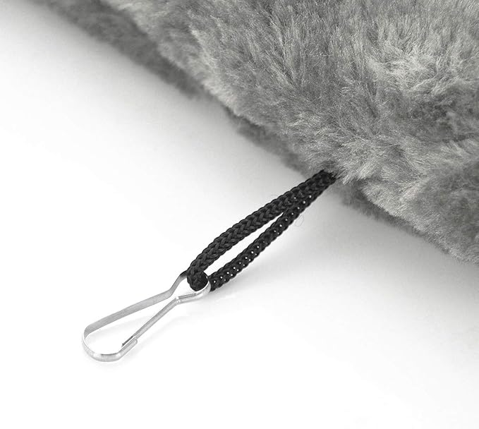 Winter Warm Bird Nest House Shed Hut Hanging Hammock Finch Cage Plush Fluffy Birds Hut Hideaway for Hamster Parrot Macaw Budgies Eclectus Parakeet Cockatiels Cockatoo Lovebird (M, Grey)