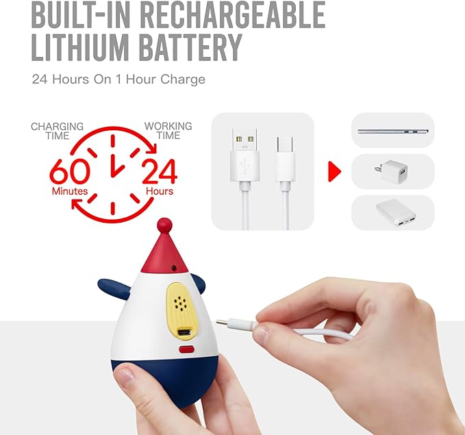 Laser Cat Toys for Indoor Cats, Automatic Interactive Cat Toy, Rechargeable 360° Auto-Spin Self-Balancing Laser Pointer with Catnip Hole & Feather, 3-Speed Random Trajectories for Bored Cats