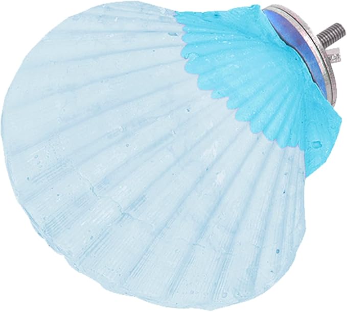 Bird Perches for Cage, Abrasive Surface High Calcium Mineral Parrot Perch Stand - Bird Nail File for Claw & Beak Health, Colorful Ceramic Bird Cage Accessories (Blue, Shell)