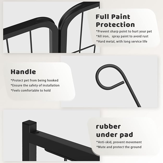 OFIKA Heavy Duty Metal Dog Playpen for Medium/Small Animals, 16 Panels 24”Height x 27" Width, Dog Fence Exercise Pen with Doors, Pet Puppy Outdoor Playpen Pen for Outdoor, Indoor, RV, Camping, Yard