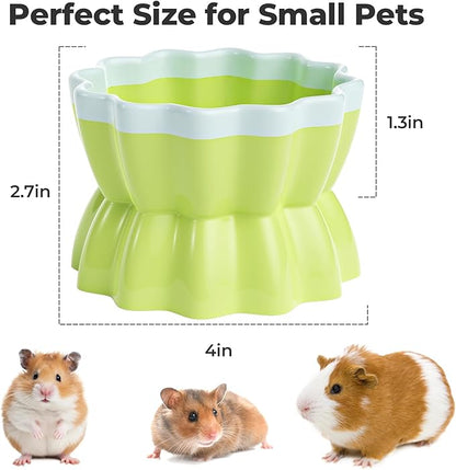 mini&moe Hamster Food Bowl - Ceramic Guinea Pig Bowl Anti-Turning Small Pet Food Feeding Dish for Rabbit Rat Gerbil Mouse Chinchilla