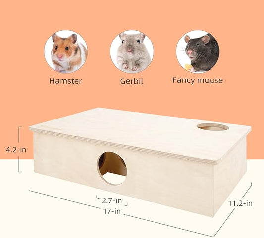 Niteangel Multi-Chamber Hamster House Maze: - Multi-Room Hideouts & Tunnel Exploring Toys for Hamster Gerbils Mice Lemmings (6-Room Large)
