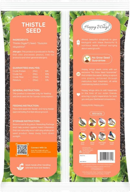 Nyjer/Thistle Seeds with Empty Sock for Wild Bird Food - 10 Pounds I No Grow Seed