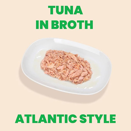 almo nature HQS Natural Wet Cat Food Tuna in Broth Atlantic Style, Grain-Free, 5.29 oz (Pack of 24)