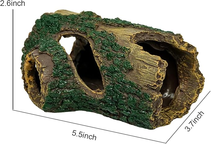 Resin Reptile Hideout Aquarium Decor Cave Shelter for Reptiles Fish Tank Ornament Safe Non Toxic for Lizards Snakes Fish Turtles Amphibians Terrarium Aquarium Accessories