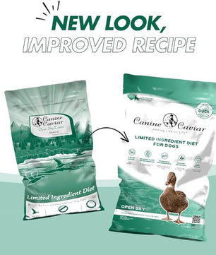 Canine Caviar - Open Sky: Duck & Teff Alkaline Dry Dog Food, Limited Ingredients, Gluten-Free, Based on Science & Research, Veterinary Alternative Diet (22 Pound Bag)