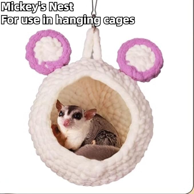 5Pcs Hamster Cage Hammock Small Animals Hanging Hammocks with Squirrel Cages Accessories Hang Tunnel Swing for Sugar Glider Toys Rat Swing Jungle Set Plush Hamsters Warm Beds (Blue)