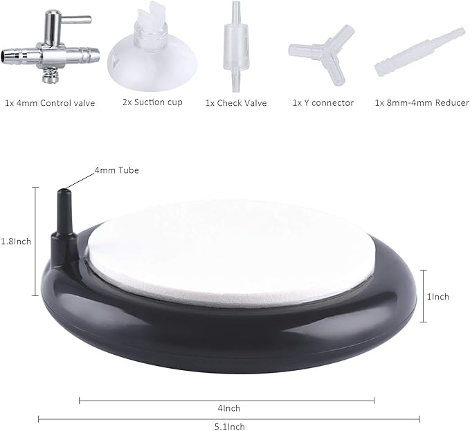 Carefree Fish Aquarium Nano Air Stone Disk Fish Tank Bubble Stone Disc 1.4/2/4/6/8 Inch