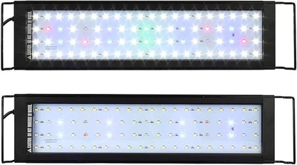 WATER REBIRTH LED Aquarium Light, Full Spectrum Fish Tank Led Light with Aluminum Alloy Shell Extendable Brackets (20"-24")