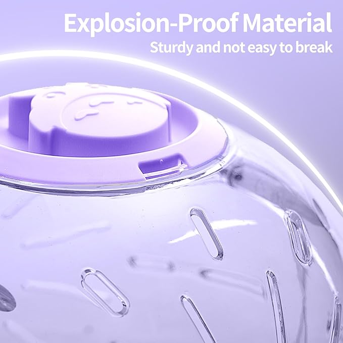 7.9 inch Hamster Ball, Exercise Toys, Running Ball, Clear Plastic Balls, Large Space, Easy to Clean, Hamster Cage Accessories, for Small and Medium Hamsters, Syrian Dwarf Hamster, Purple