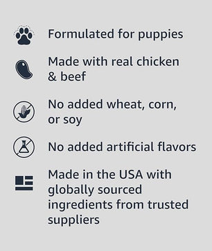 Amazon Basics Puppy Chopped Ground Dinner Canned Dog Food, with Chicken & Beef, 13.2oz (Pack of 12)