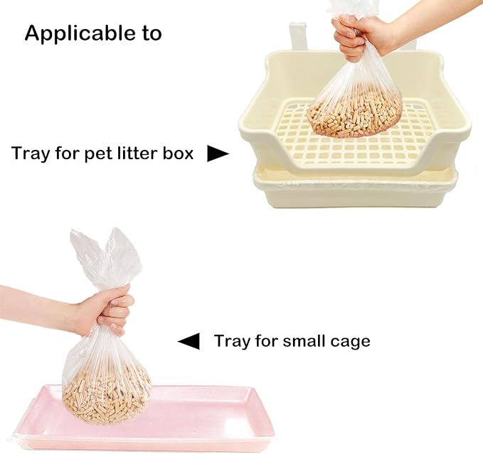Disposable Small Animal Cage Liners, Rabbit Tray Film Liner Bunny Litter Pan Bags Guinea Pig Cage Toilet Plastic Film for Bird Hamster Chinchilla Hedgehog (50 PCS, 24'')