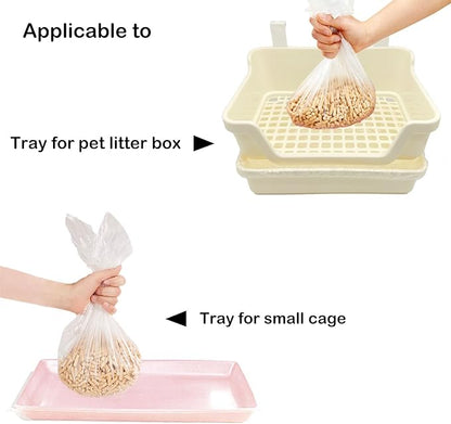 Disposable Small Animal Cage Liners, Rabbit Tray Film Liner Bunny Litter Pan Bags Guinea Pig Cage Toilet Plastic Film for Bird Hamster Chinchilla Hedgehog (50 PCS, 24'')
