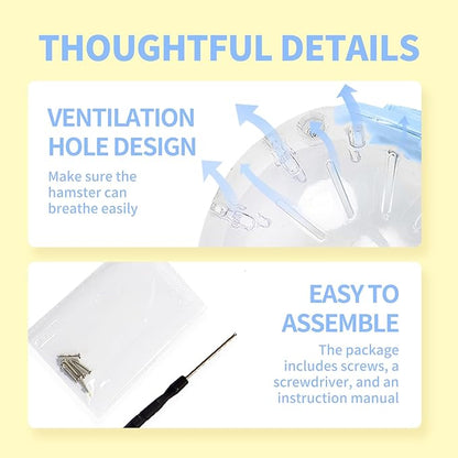 7.9 inch Hamster Ball, Exercise Toys, Running Ball, Clear Plastic Balls, Large Space, Easy to Clean, Hamster Cage Accessories, for Small and Medium Hamsters, Syrian Dwarf Hamster, Blue