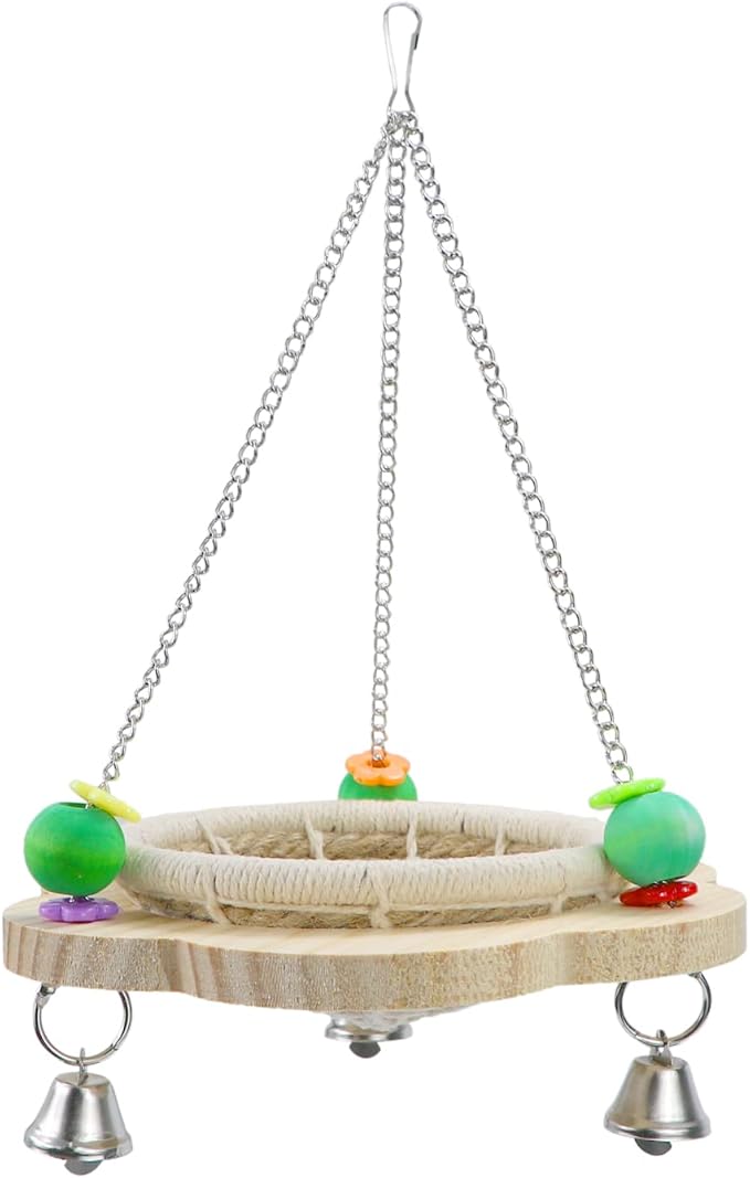 Wontee Bird Nest Parrot Breeding Nest Bed Bird Hanging Swing for Budgies Parakeets Conures Cockatiels Caique Senegal Parrot (Hemp Rope)