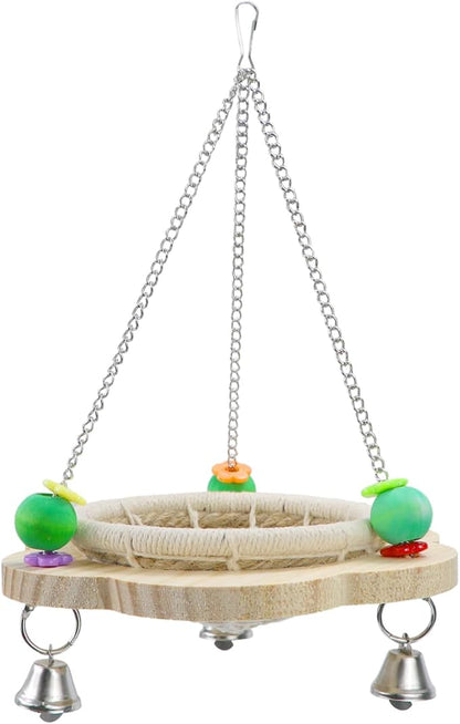 Wontee Bird Nest Parrot Breeding Nest Bed Bird Hanging Swing for Budgies Parakeets Conures Cockatiels Caique Senegal Parrot (Hemp Rope)