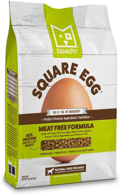 Square Egg Dry Dog Food, Gentle Kibble Sturcture, Whey Proten, Amino Acids, Easily Digestible Ideally for Senior Dogs 19.8lbs
