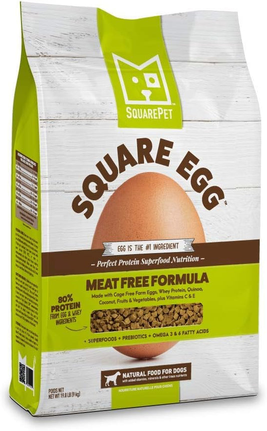 Square Egg Dry Dog Food, Gentle Kibble Sturcture, Whey Proten, Amino Acids, Easily Digestible Ideally for Senior Dogs 19.8lbs