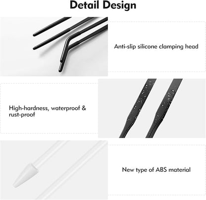 3 Pcs Multi-Functional Axolotl Tank Accessories, Pro-Grade Straight and Curved Long Tweezers with Extended Reach and Ergo-Grip, Plus a Precision Coral Feeder in One Care Bundle