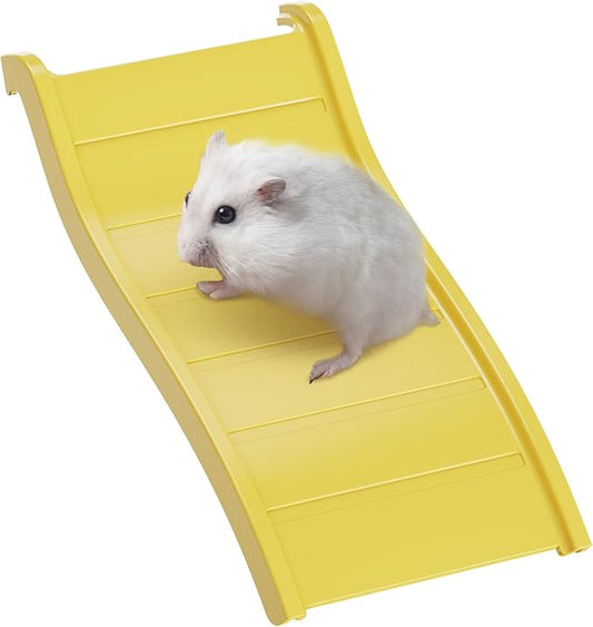 Hamster Ladder Bridge - Waterproof Plastic Climbing Toy, Multi-Color Play & Decor for Hamsters, Gerbils, Mice, and Small Animals (Yellow, 7.48")