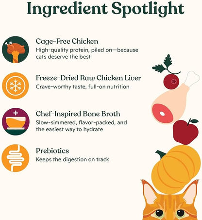 Made by Nacho Dry Cat Kibble 10lb Bag, High Protein Premium Cat Food with Freeze-Dried Pieces, Cage-Free Chicken, Duck & Quail, Limited Ingredients, Single Bag