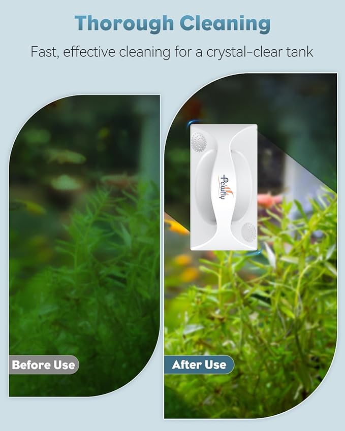 Pawfly 5" Mini Magnetic Fish Tank Cleaner, Aquarium Magnet Glass Cleaner for Glass Aquarium, Strong Magnetic Brush Cleaning Tool for Glass Fish Tanks up to 40 Gallons