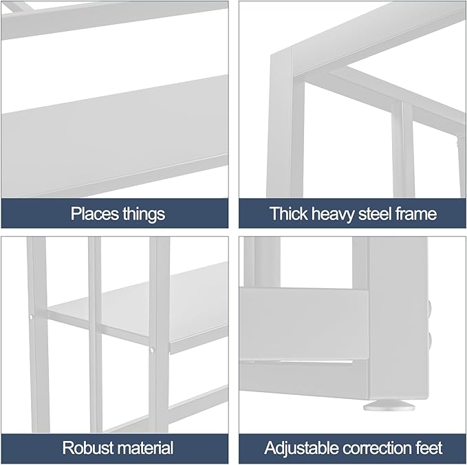 Fish Tank Stand Metal Aquarium Stand ,55-75 Gallon Aquarium Turtle Tank, 48.4 x 14.8 x 29.1Inch, Reptile Terrariums and Breeder Tank Stand（White ）