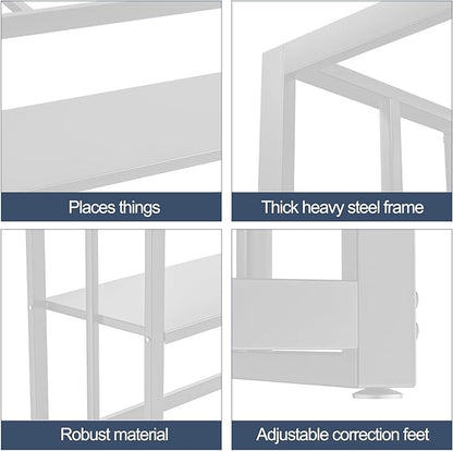 Fish Tank Stand Metal Aquarium Stand ,55-75 Gallon Aquarium Turtle Tank, 48.4 x 14.8 x 29.1Inch, Reptile Terrariums and Breeder Tank Stand（White ）