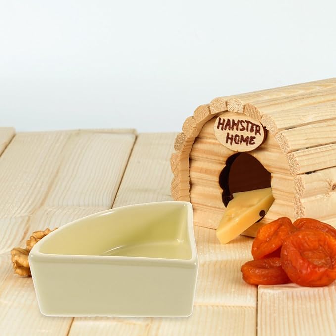 iplusmile Ceramic Hamster Food Bowl, Pet Guinea Pig Water Rat Bowl for Gerbil Mouse Chinchilla Hedgehog Sugar Glider, Yellow