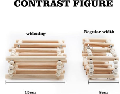 Bird Ladder Bridge, Wooden Pet Hamster Climbing & Swing Toys, Cage Accessories for Birds Rats Parrots Hamster Squirrel Sugar Gliders Parakeets Cockatiels - 20 Steps - 44.5 x 5.9 Inch