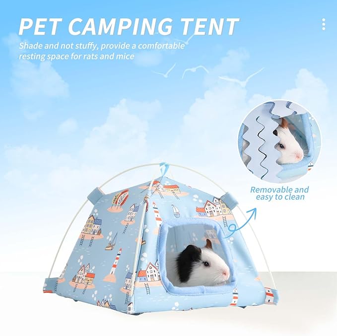 Hamster Mini Tent Hideout, No Bottom Lightweight & Easy to Clean, Rat Bed Without Installing Syrian Hamster Bed House, Suitable for Mouse, Fancy Rat, Chipmunk and Mini Guinea Pig (Black)