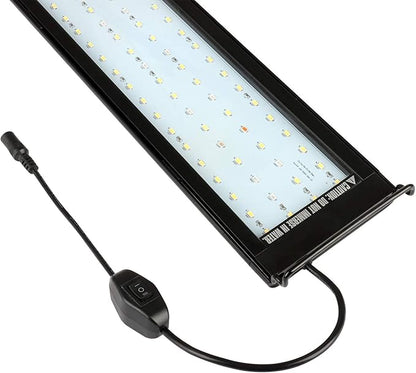 WaterRebirth LED Aquarium Light, Full Spectrum Fish Tank Led Light with Aluminum Alloy Shell Extendable Brackets (48-54 in)