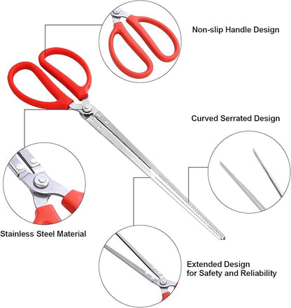 Reptile Feeding Tongs, Extended Stainless Steel Snake Feeding Tongs, Straight and Curved Feeding Tongs, can be Used for Snakes, Reptiles, Bathtubs, Aquarium Terrarium Supplies（15 "）
