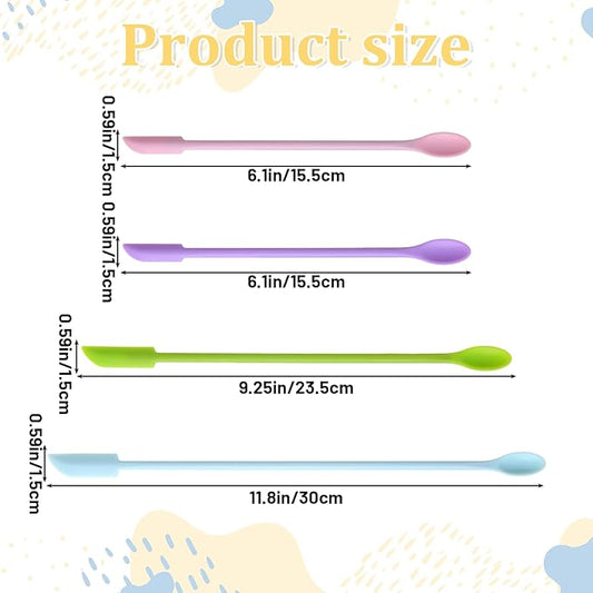 4Pcs Reptile Spoon Long Handle Crested Food Spoons Feeding Tongs Crested Gecko Feeding Spoon Aquarium Feed Tools for Gecko Lizard Gargoyle Bearded Other Small Animals 11.8In 9.3In 6In