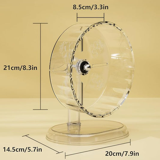 Silent Hamster Wheel – 8.3 Inch Syrian Hamster Running Wheel, Anti-Skid & Height Adjustable, Easy to Clean (8.3inch)
