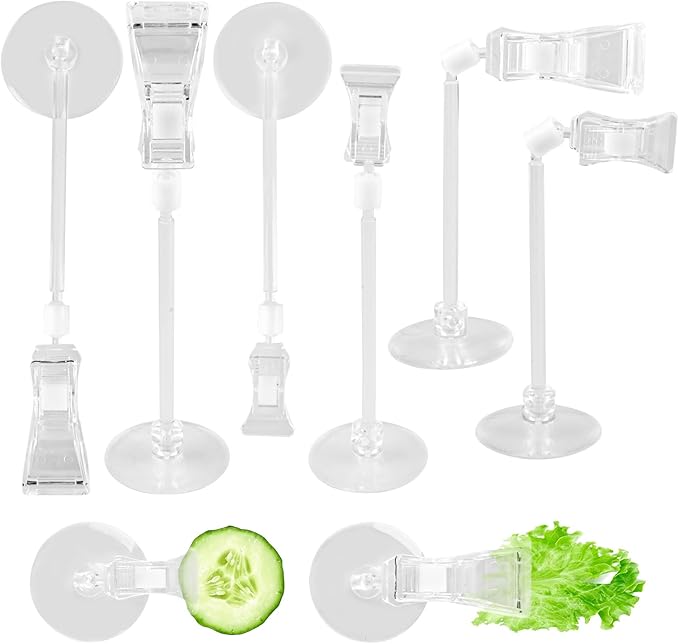 6 Pack Aquarium Suction Cups with Clips - Air Pump Accessories for Fish Tank - Mixed Clips