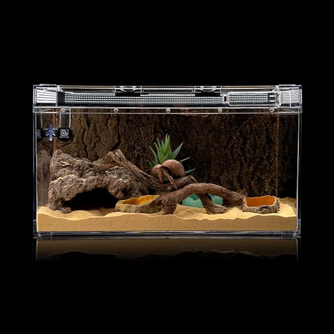 Reptile Simulation Rock Cave Hideouts Terrarium Habitat Décor Bearded Dragon Hideout for Turtles Lizards Snakes Crab (Medium)