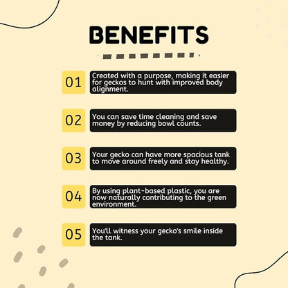 Geckopia Triple Dish 3.0 | 3 in 1 Reptile Bowl | Gecko & Reptile Calcium & Water Food Bowl | Mealworm Dish in BioPlastic | Wood