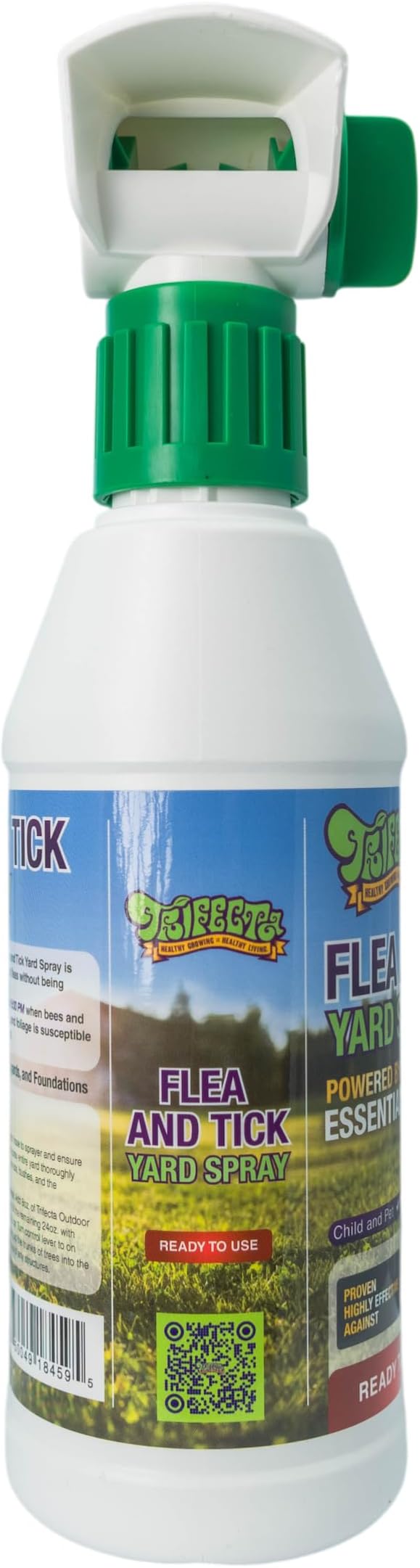 Trifecta Outdoor Flea & Tick Spray for Yards | All Natural Flea and Tick Prevention for Yards with Essential Oils | Pet and Family Safe | Hose-End Sprayer, Ready-To-Use (2 Pack for up to 10,000 Sq Ft)